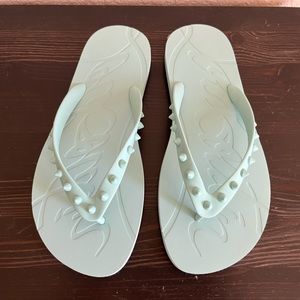 Blue Christian Louboutin studded sandals